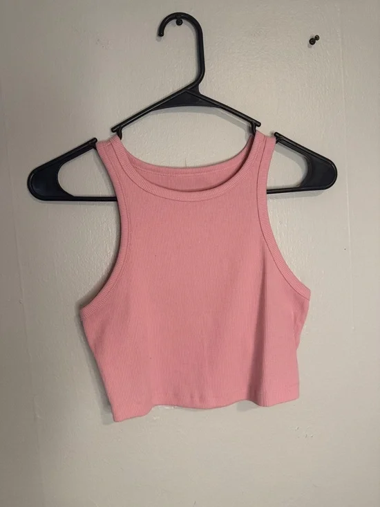 Pink Ribbed Razorback Tank - Picture 1 of 2